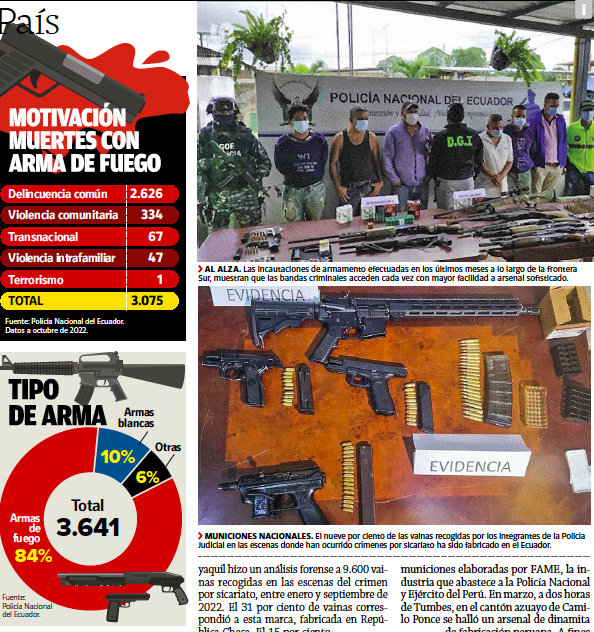 $!¿De dónde vienen las armas de las bandas criminales de Ecuador?