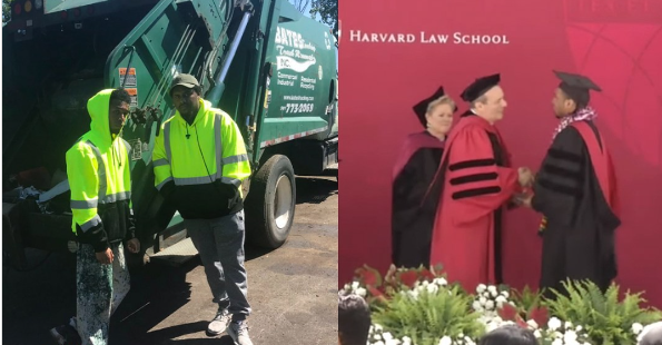 La historia de Rehan Staton, el joven que trabajaba como recolector de basura y logró graduarse en Harvard