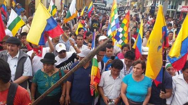 Incidentes en el primer día de marcha indígena