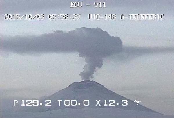 Se evidencia un brillo en cráter del volcán Cotopaxi