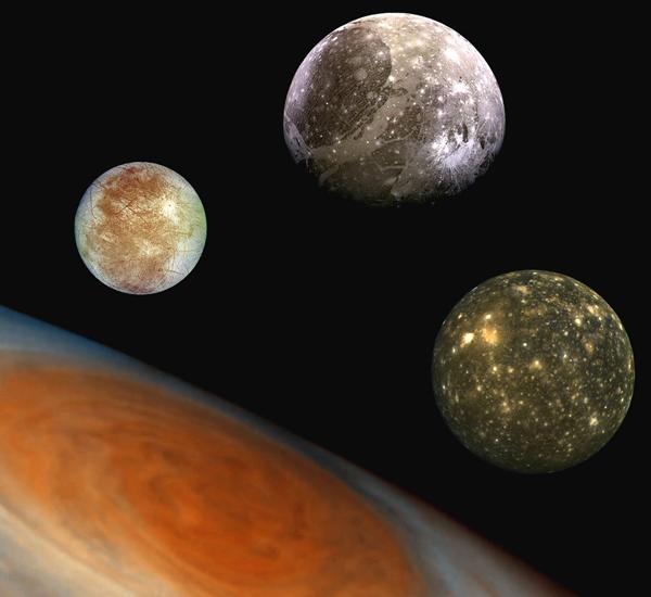 $!Las tres lunas heladas de Júpiter.