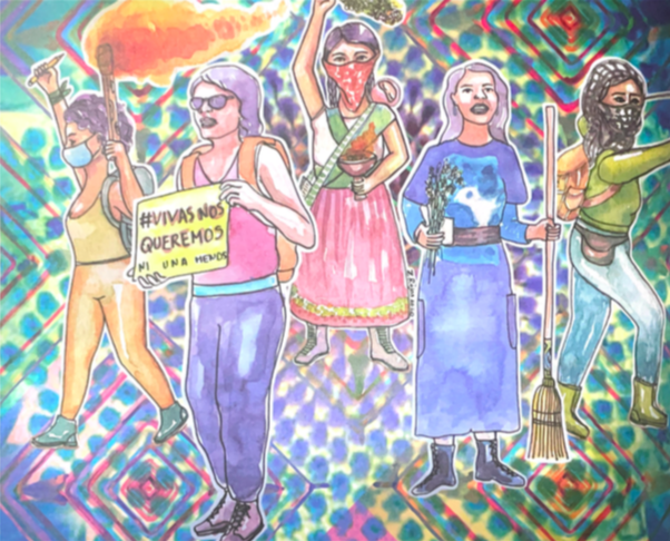 $!Ilustración tomada del libro Justicia para Vanessa, en referencia a la resistencia de familiares de las víctimas y activistas.