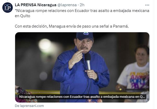 $!Nicaragua rompió también relaciones con Ecuador tras crisis diplomática con México.