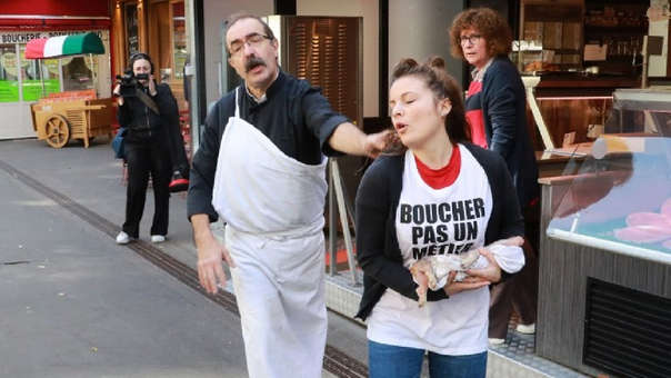 Veganos radicales atacan carnicerías y pescaderías en Francia