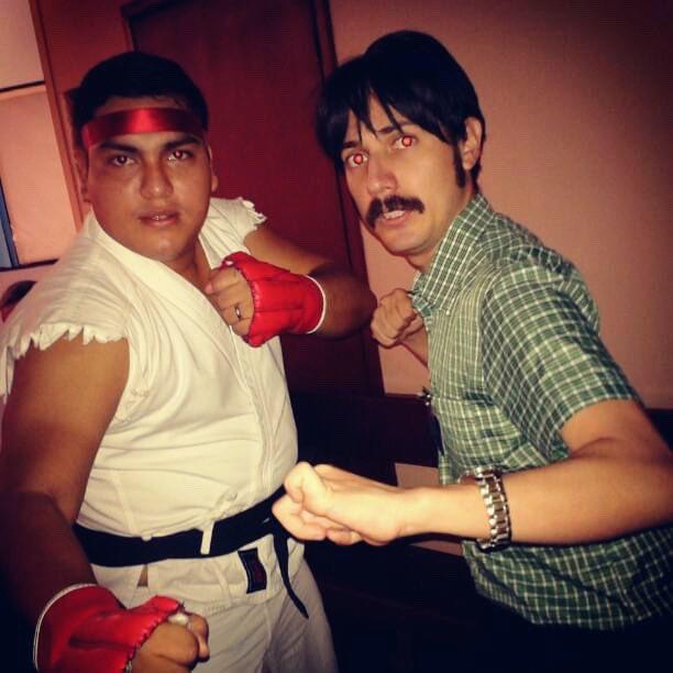 $!Palomino junto al actor cómico, Víctor Aráuz.
