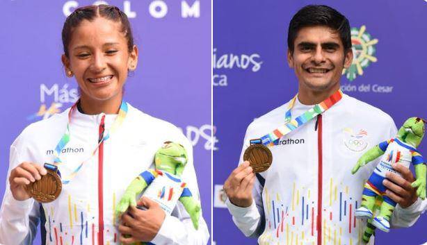 Karla Jaramillo y Jordy Jiménez se coronaron campeones en marcha en los Juegos Bolivarianos