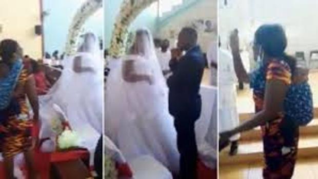 &quot;Padre, esta boda no puede continuar&quot;: Hombre fue sorprendido por su esposa mientras se estaba casando con otra