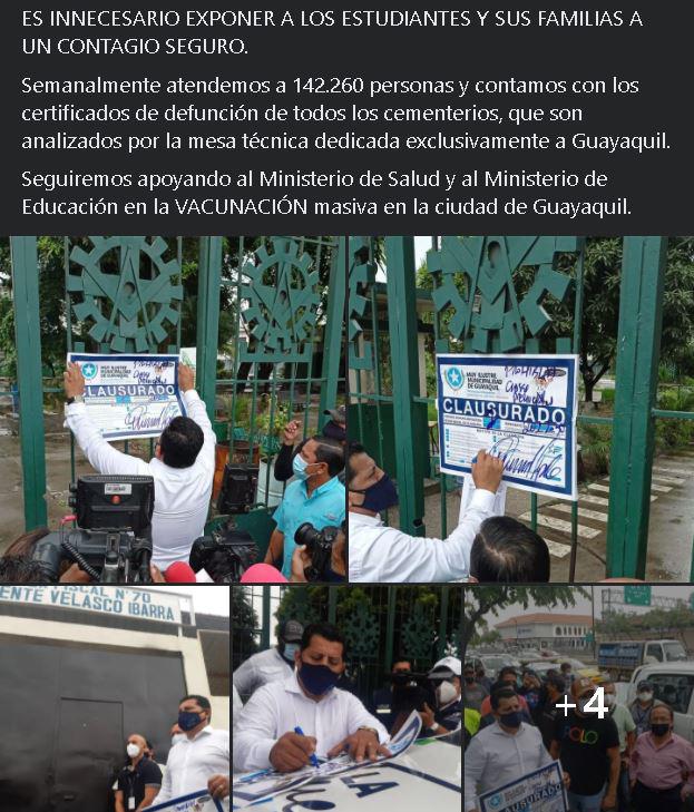 $!Clausuran colegios en Guayaquil; Alcaldesa, Ministra y el Gobierno hacen anuncios