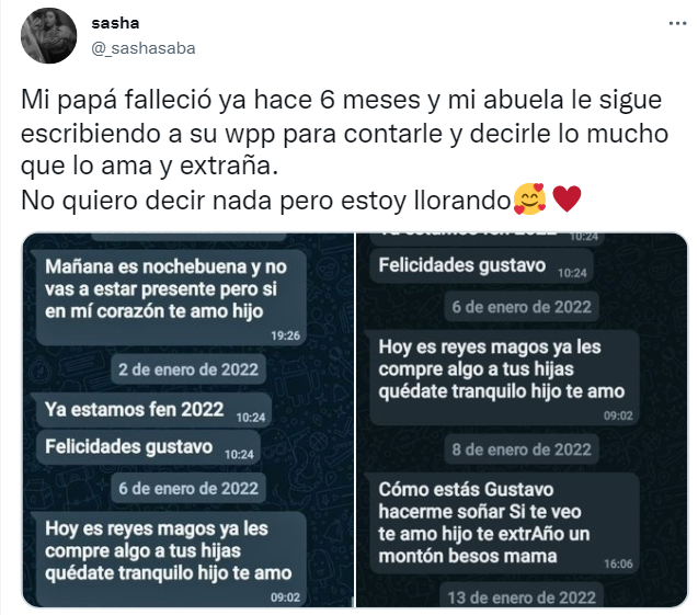 $!Su hijo falleció hace 6 meses, pero ella le sigue enviando mensajes por WhatsApp