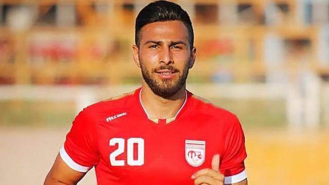 Amir Nasr, futbolista de 26 años que jugaba en el club Gol Reyhan Alborz antes de su detención.
