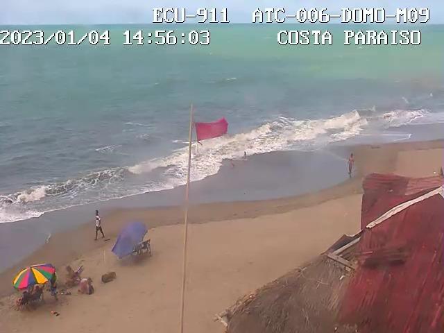 $!Mediante banderas que fungen como señaléticas, el ECU 911 de Esmeraldas determina el nivel de peligrosidad que conlleva entrar a cierta zona marítima.