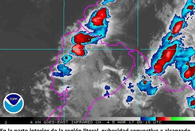 Inamhi pronostica fuertes precipitaciones para el 6 y 7 de marzo