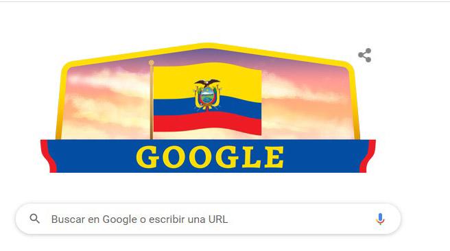 Google homenajea a Ecuador con un 'doodle' por el Primer Grito de la Independencia