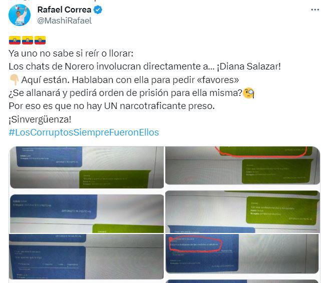 $!Esto es racismo: Fiscal Diana Salazar reacciona a publicación de Rafael Correa