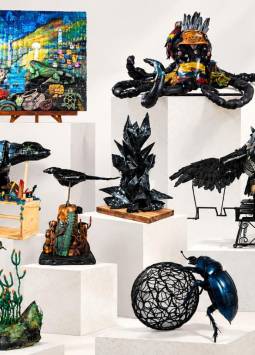 Fotografía de algunas esculturas participantes en la séptima edición de Arte Circular.
