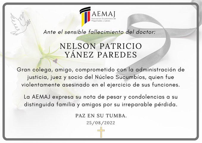 $!Sicarios asesinan al juez de Lago Agrio, Nelson Yánez Paredes, afuera de su casa