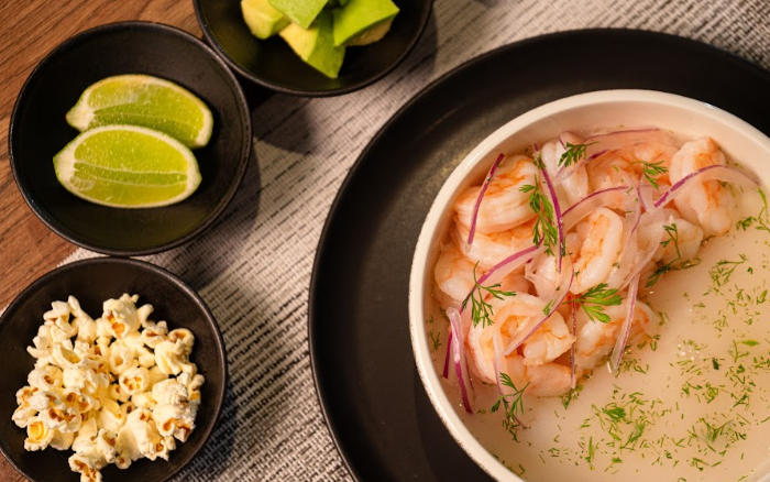 $!Imagen de plato de ceviche del restaurante Olmedo del Hotel Tryp by Wyndham que ofrece su festival gastronómico 'Sabor Guayaco'.