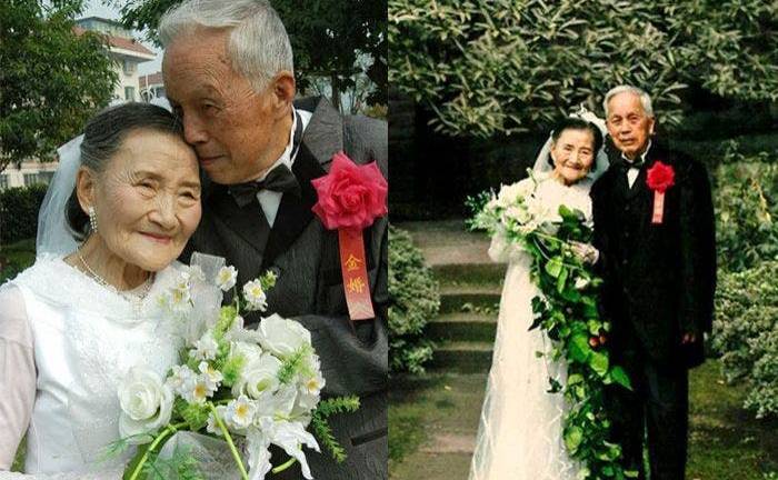 Una pareja china recrea la foto de su boda 70 años después