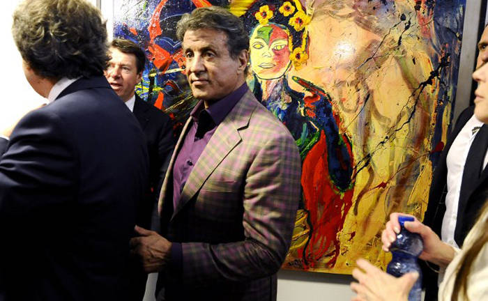 Las pinturas de Sylvester Stallone en el museo de arte moderno de Niza