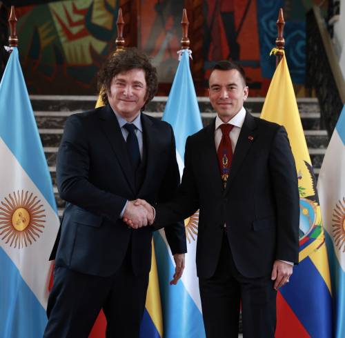 Javier Milei y Daniel Noboa se encuentran en Carondelet.