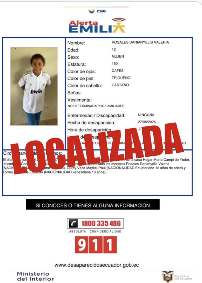 $!Localización de Darianyelis Valeria Rosales.