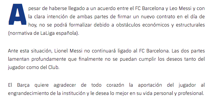 $!CONFIRMADO: Messi ya no seguirá en el FC Barcelona