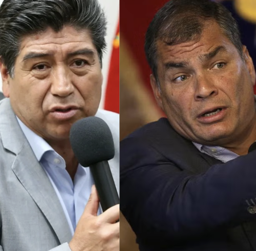El exalcalde de Quito, Jorge Yunda, y el expresidente Rafael Correa.