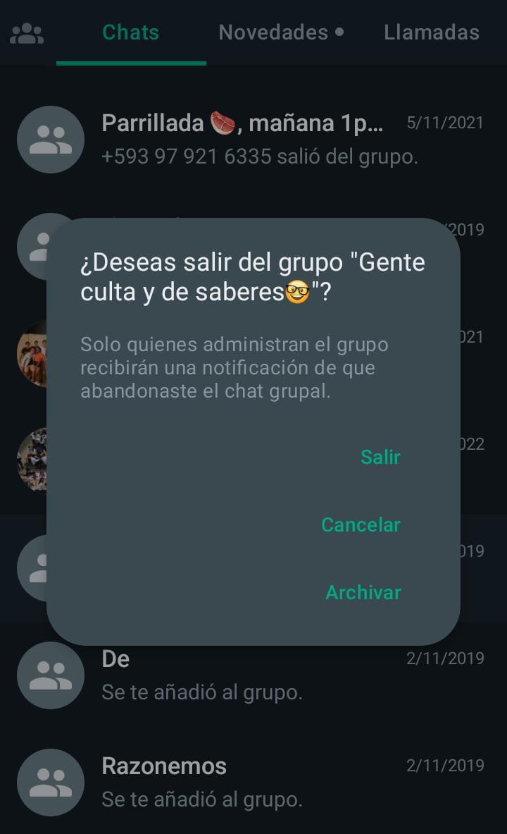 $!WhatsApp | Así puedes abandonar un grupo sin que sus miembros se den cuenta inmediatamente