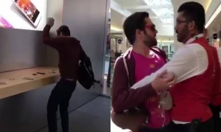 Un cliente indignado rompió todo lo que encontró en un Apple Store