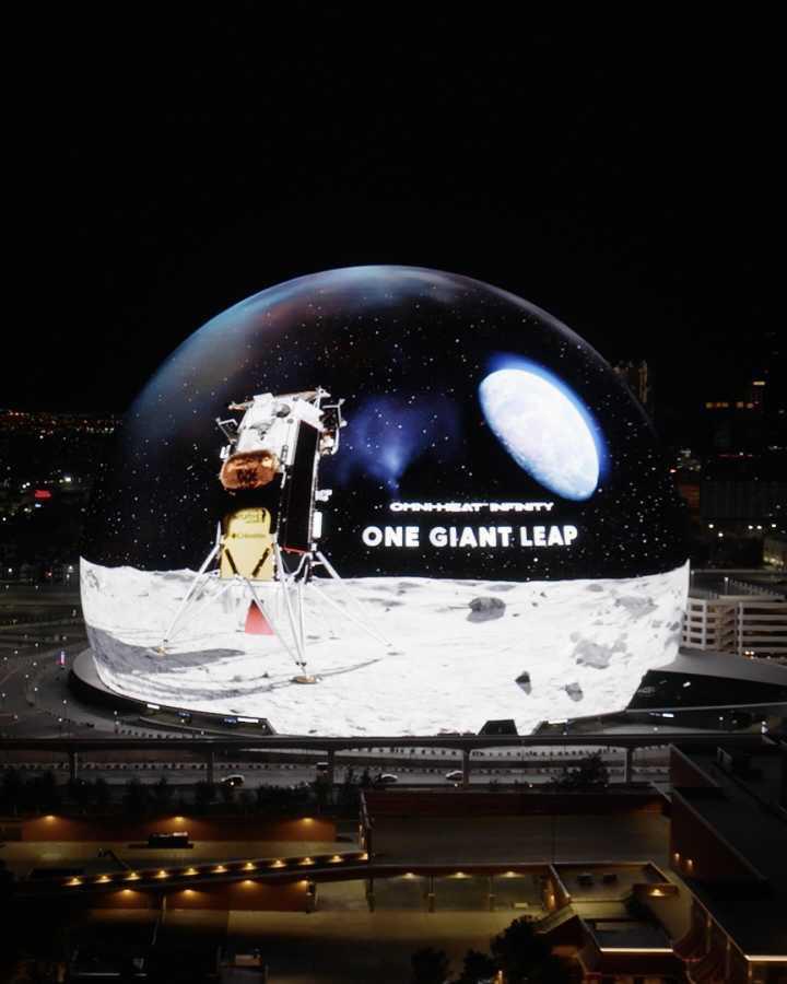 $!Esfera de las Vegas, EE.UU. que forma parte de la publicidad del nuevo programa de alunizaje.