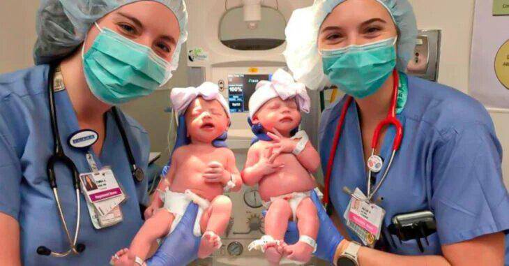 Madre descubre que las enfermeras que la atendieron llevaban los mismos nombres que eligió para sus gemelas