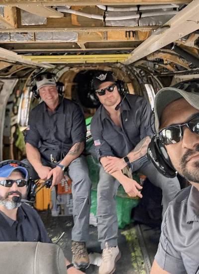 Fotografía del equipo principal de la organización privada Grey Bull, que opera principalmente en zonas ocupadas por el ejército ruso en Ucrania.