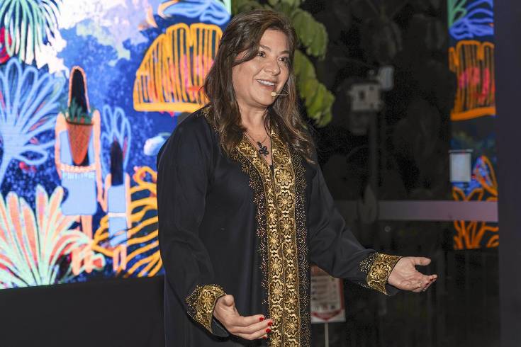 Belén Páez durante una charla.