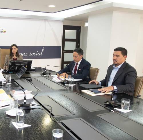 El pleno del Consejo de la Judicatura, presidido por Mercedes Caicedo.