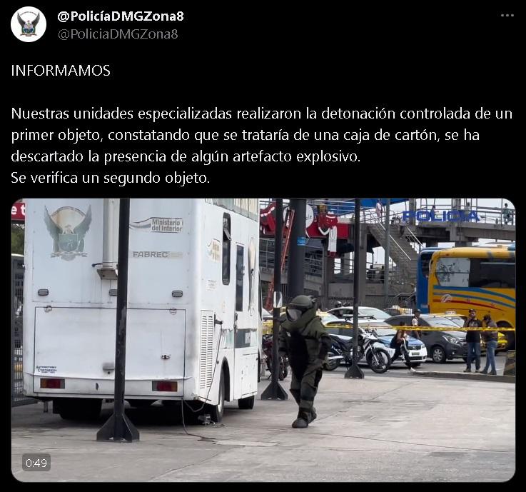 $!Lo que se sabe sobre la alerta de bomba afuera del Terminal Terrestre en Guayaquil