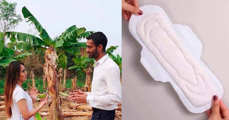 Pareja en India creó toallas sanitarias a base de fibra de plátano