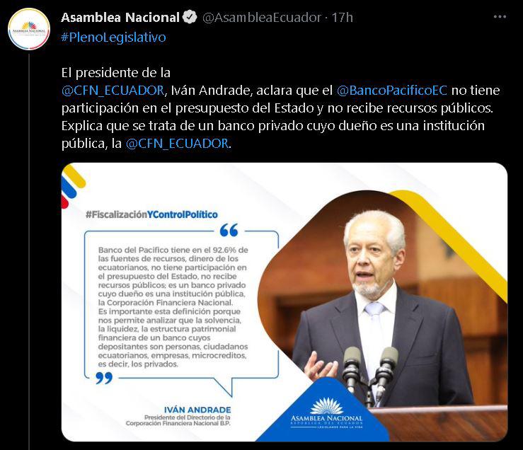 $!Comisión de la Asamblea investigará situación del Banco del Pacífico: ¿a cuánto asciende su patrimonio?