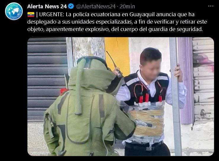 $!Así reportaron medios internacionales la imagen de terror en Ecuador por bomba embalada a un hombre