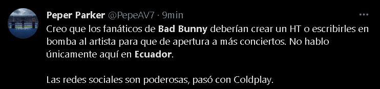 $!Se agotan 5 localidades en preventa del concierto de Bad Bunny en Ecuador; piden segunda fecha