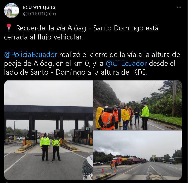 $!Deslizamientos en vía Alóag - Santo Domingo: vehículos son arrastrados y hay varios heridos