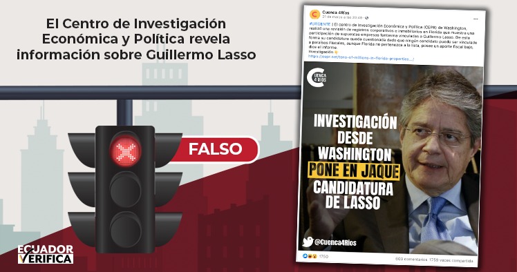 Investigación sobre empresas fantasmas de Guillermo Lasso responde a un artículo de opinión