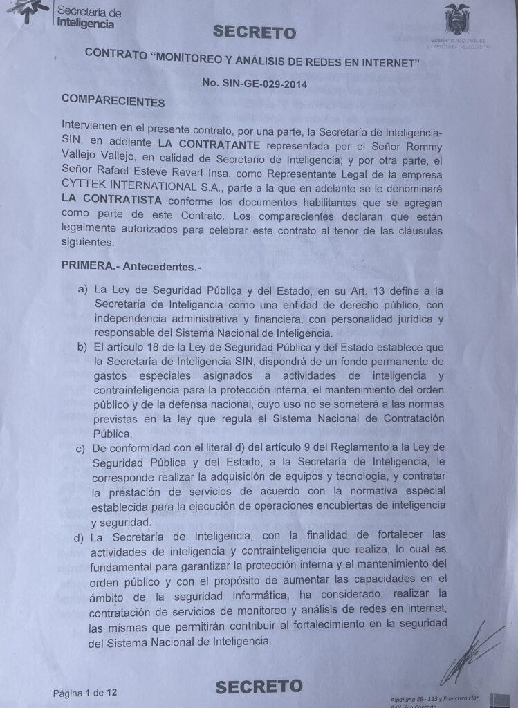 $!El contrato entre Cyttek y la Senain se firmó en 2014.