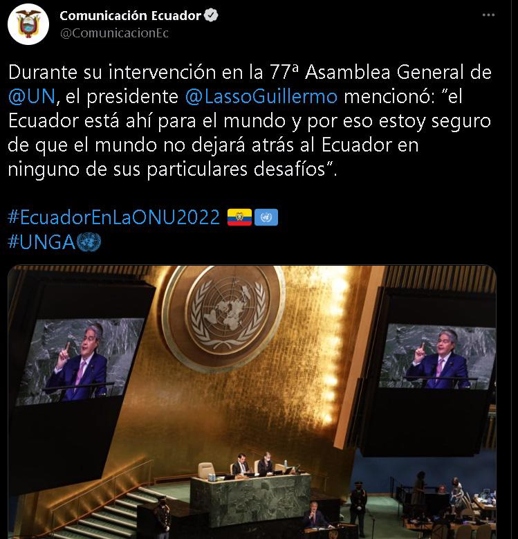 $!Lasso reclama en la ONU ayuda contra el crimen organizado y pide cerrar puertas al autoritarismo