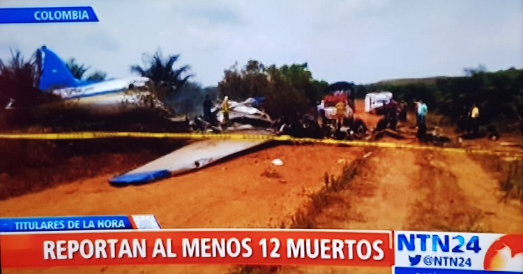 Un avión se estrella en Colombia y mueren sus 12 ocupantes