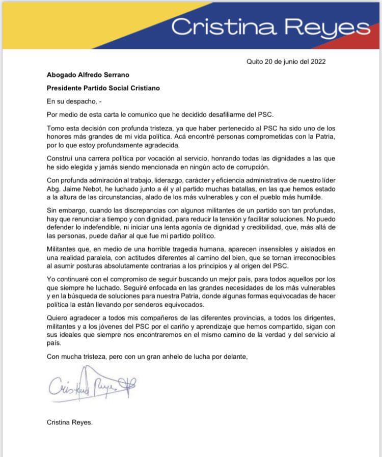 $!Cristina Reyes abandona el PSC por discrepancias con militantes