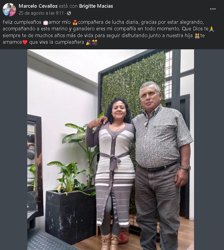 $!Degollan a presidente de ganaderos en Esmeraldas, Marcelo Cevallos, frente a su esposa