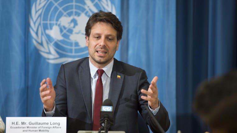 Long representará a Ecuador en la Asamblea General de la ONU