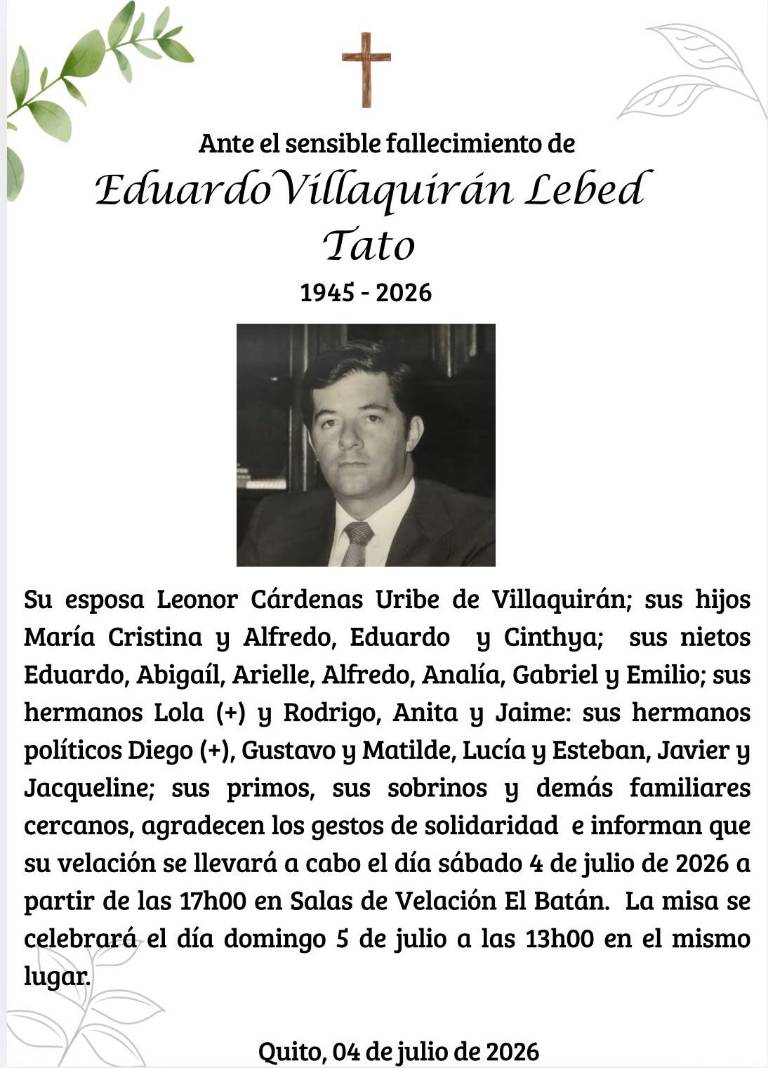 $!Comunicado de la familia de Eduardo Villaquirán Lebed.