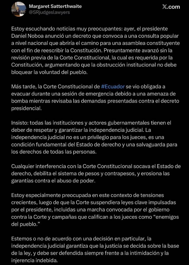 $!El mensaje de Satterthwaite.