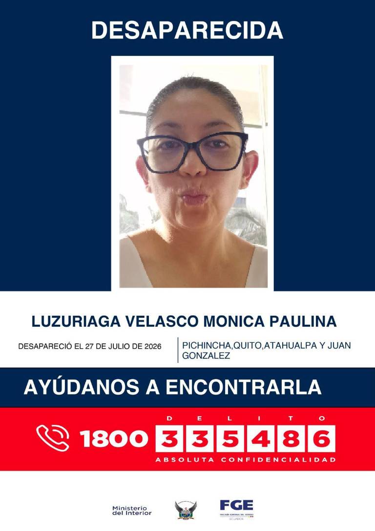 $!Notificación de la Fiscalía sobre la desaparición de Mónica Paulina Luzuriaga Velasco.